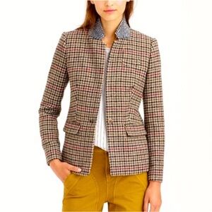 J. Crew 100% Wool Houndstooth Tweed Blazer sz 4